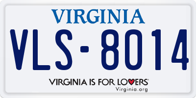 VA license plate VLS8014