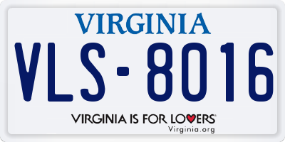 VA license plate VLS8016