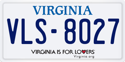 VA license plate VLS8027