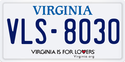 VA license plate VLS8030