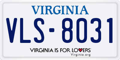 VA license plate VLS8031