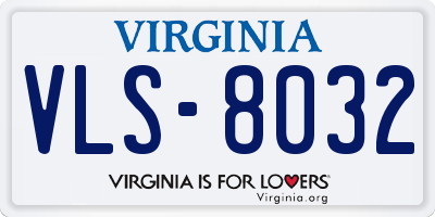 VA license plate VLS8032