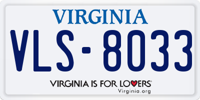 VA license plate VLS8033