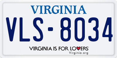 VA license plate VLS8034