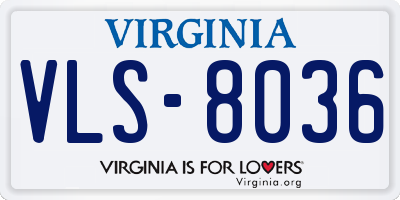 VA license plate VLS8036