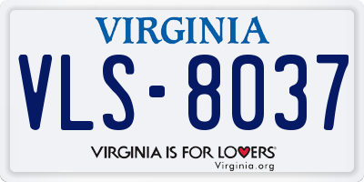 VA license plate VLS8037