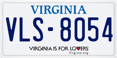 VA license plate VLS8054