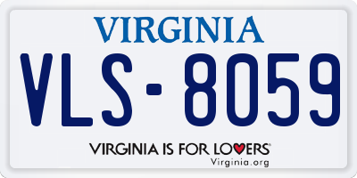 VA license plate VLS8059