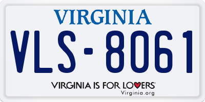 VA license plate VLS8061