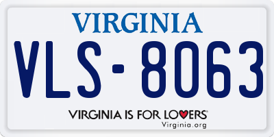 VA license plate VLS8063