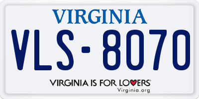 VA license plate VLS8070