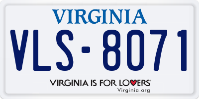 VA license plate VLS8071