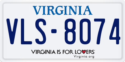 VA license plate VLS8074