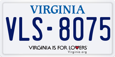 VA license plate VLS8075