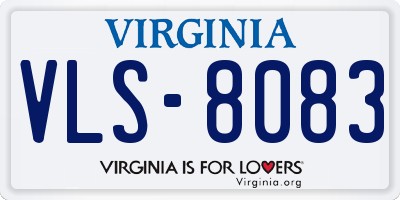 VA license plate VLS8083