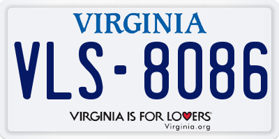 VA license plate VLS8086