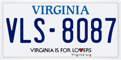 VA license plate VLS8087