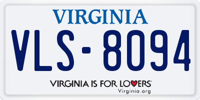 VA license plate VLS8094