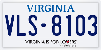 VA license plate VLS8103