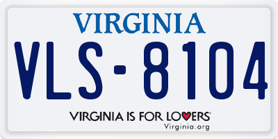 VA license plate VLS8104