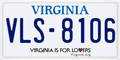 VA license plate VLS8106