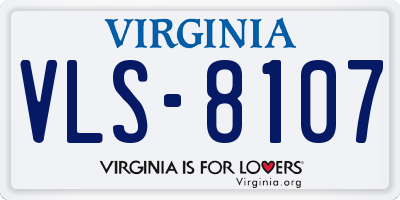VA license plate VLS8107