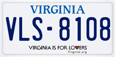 VA license plate VLS8108