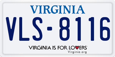 VA license plate VLS8116