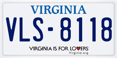 VA license plate VLS8118