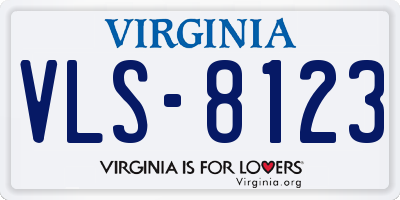 VA license plate VLS8123