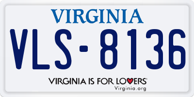VA license plate VLS8136