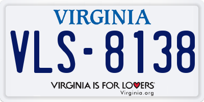 VA license plate VLS8138