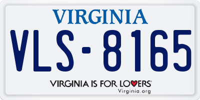 VA license plate VLS8165
