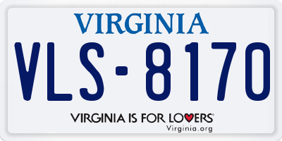 VA license plate VLS8170