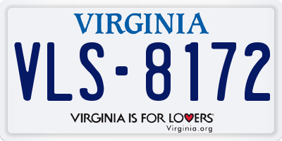 VA license plate VLS8172