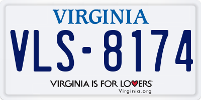 VA license plate VLS8174