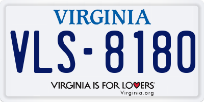 VA license plate VLS8180