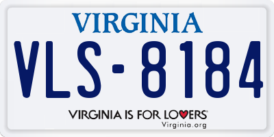 VA license plate VLS8184