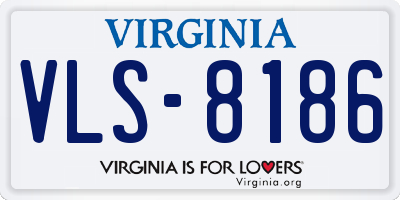 VA license plate VLS8186