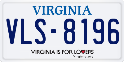 VA license plate VLS8196