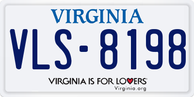 VA license plate VLS8198