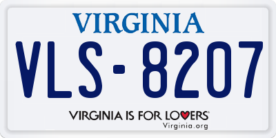 VA license plate VLS8207