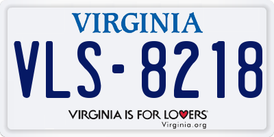 VA license plate VLS8218