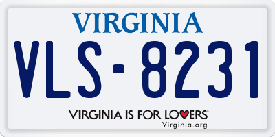 VA license plate VLS8231