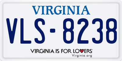 VA license plate VLS8238