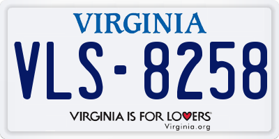 VA license plate VLS8258