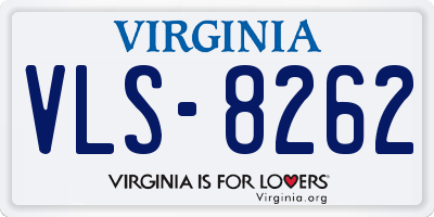 VA license plate VLS8262