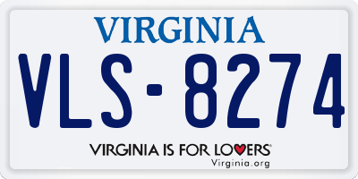 VA license plate VLS8274