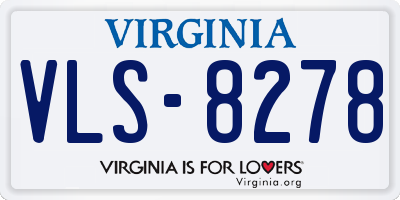 VA license plate VLS8278