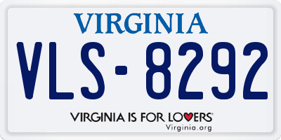 VA license plate VLS8292